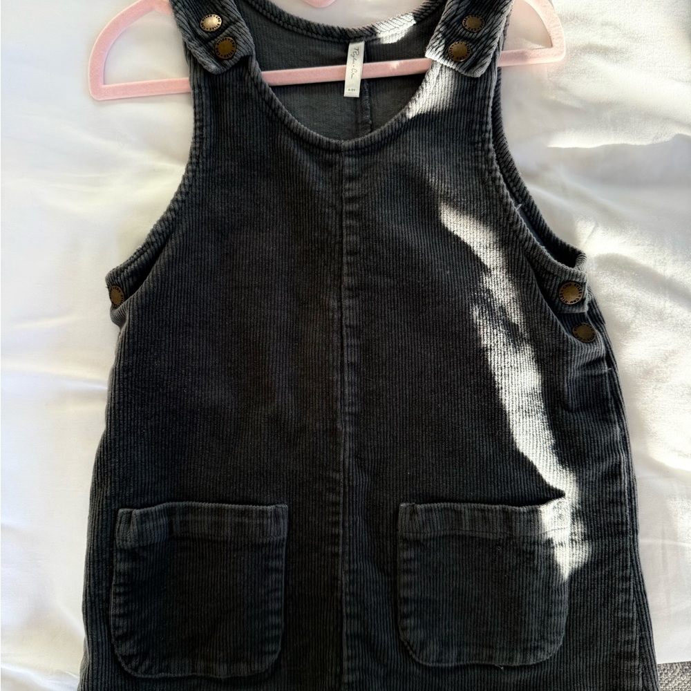 Rylee + Cru Charcoal Corduroy Overalls